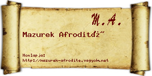 Mazurek Afrodité névjegykártya